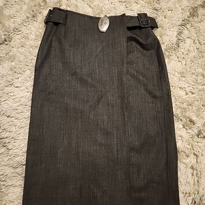 Zanella Italian Platinum Stretch wool lined handcrafted wrap skirt Sz 8T -NWT